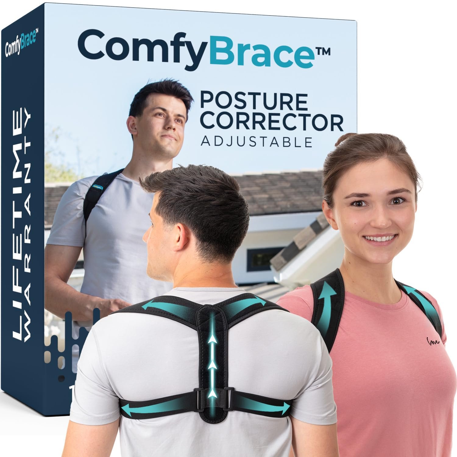 ComfyBrace Posture Corrector-Back Brace for Men and Women- Fully Adjustable Straightener for Mid, Upper Spine Support- Neck, Shoulder, Clavicle and Back Pain Relief-Breathable - Image 2