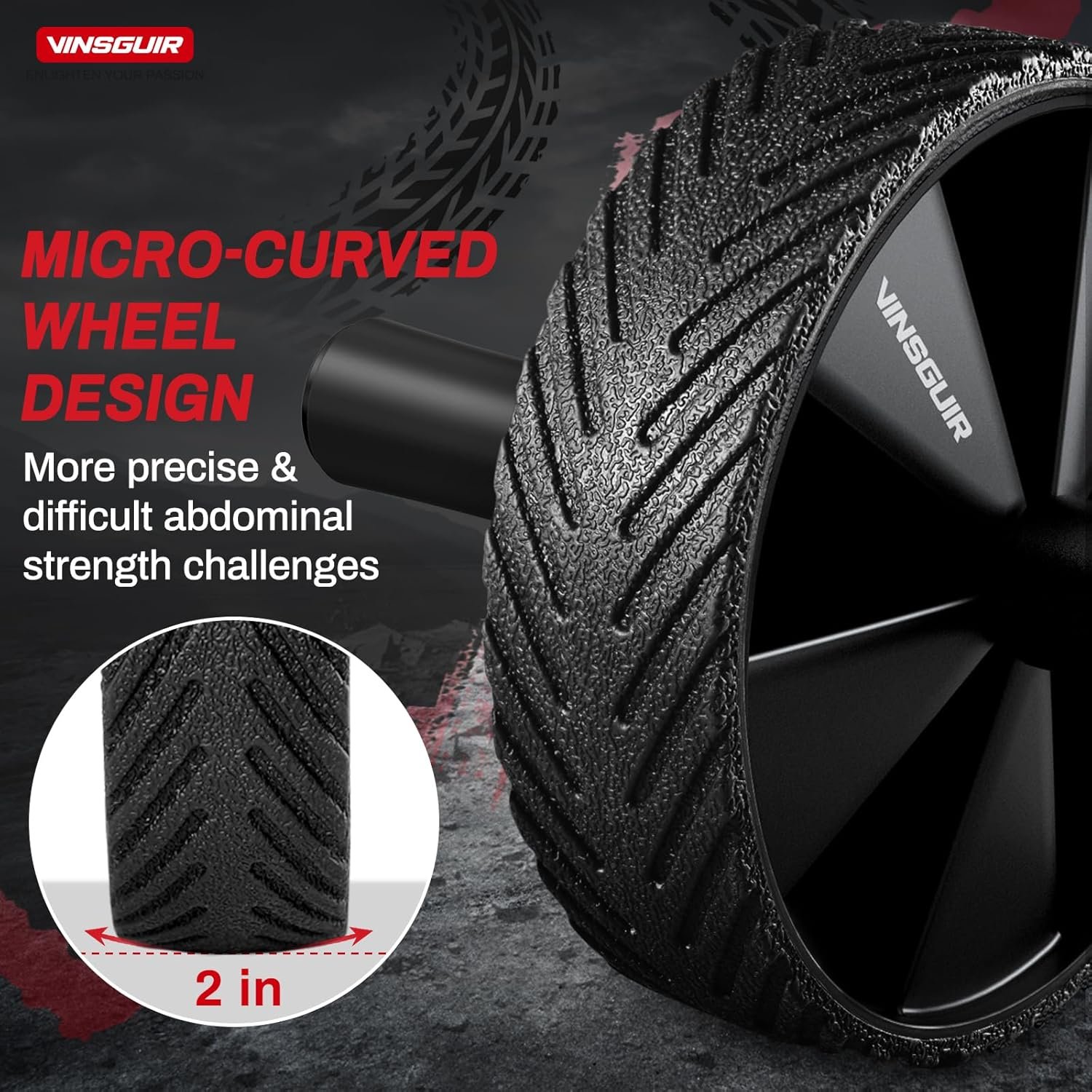 Vinsguir Ab Roller Wheel - Ab Workout Equipment for Difficult Abdominal & Core Strength Training, Home Gym Fitness Equipment, Exercise Wheel for Men Women (Black) - Image 3