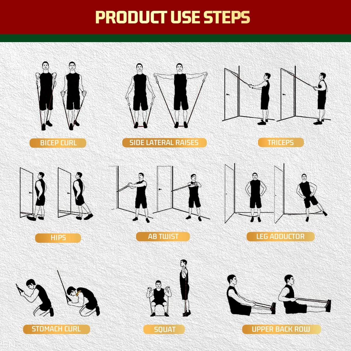 VEICK Resistance Bands, Exercise Bands, Workout Bands Set for Working Out with Handles for Men Women, Elastic Exercising Bands for Fitness Weights Work Out at Home Gym - Image 6