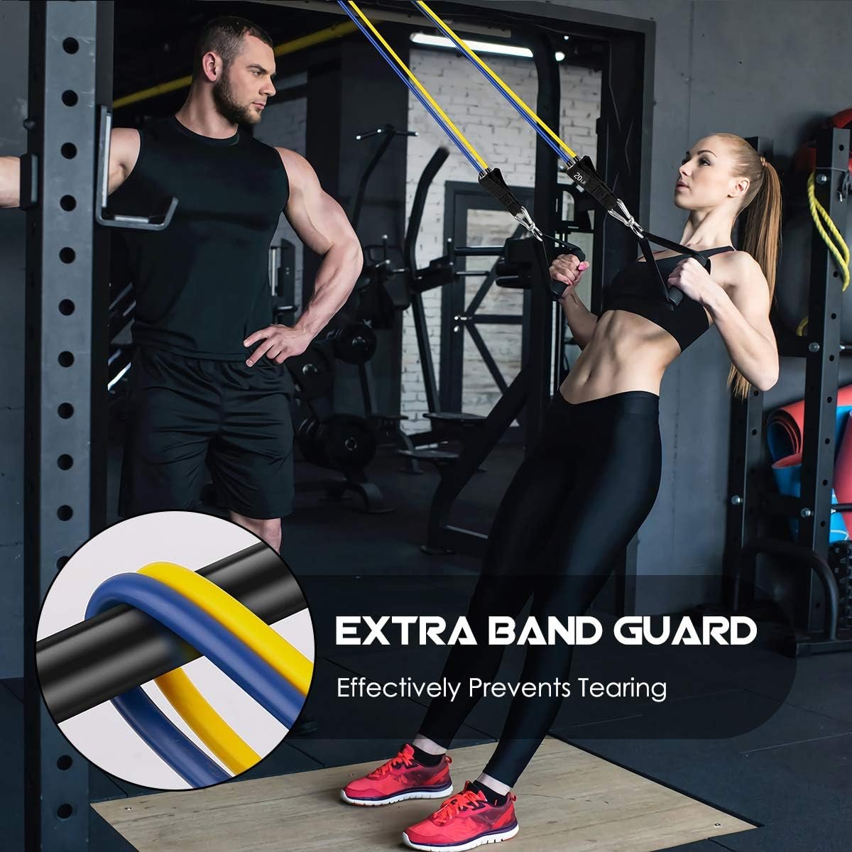VEICK Resistance Bands, Exercise Bands, Workout Bands Set for Working Out with Handles for Men Women, Elastic Exercising Bands for Fitness Weights Work Out at Home Gym - Image 9