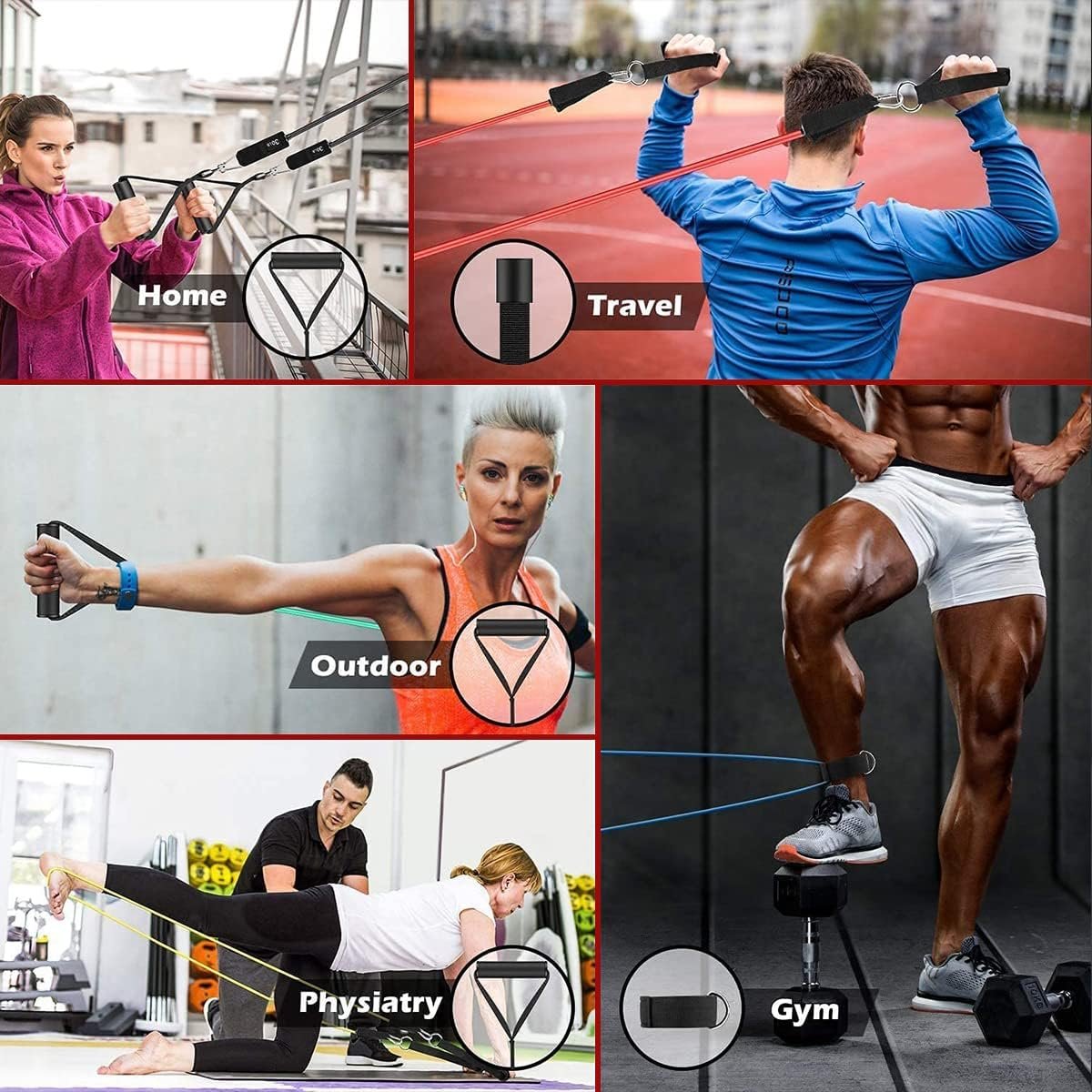 VEICK Resistance Bands, Exercise Bands, Workout Bands Set for Working Out with Handles for Men Women, Elastic Exercising Bands for Fitness Weights Work Out at Home Gym - Image 8