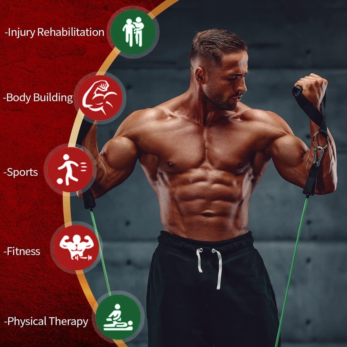 VEICK Resistance Bands, Exercise Bands, Workout Bands Set for Working Out with Handles for Men Women, Elastic Exercising Bands for Fitness Weights Work Out at Home Gym - Image 7